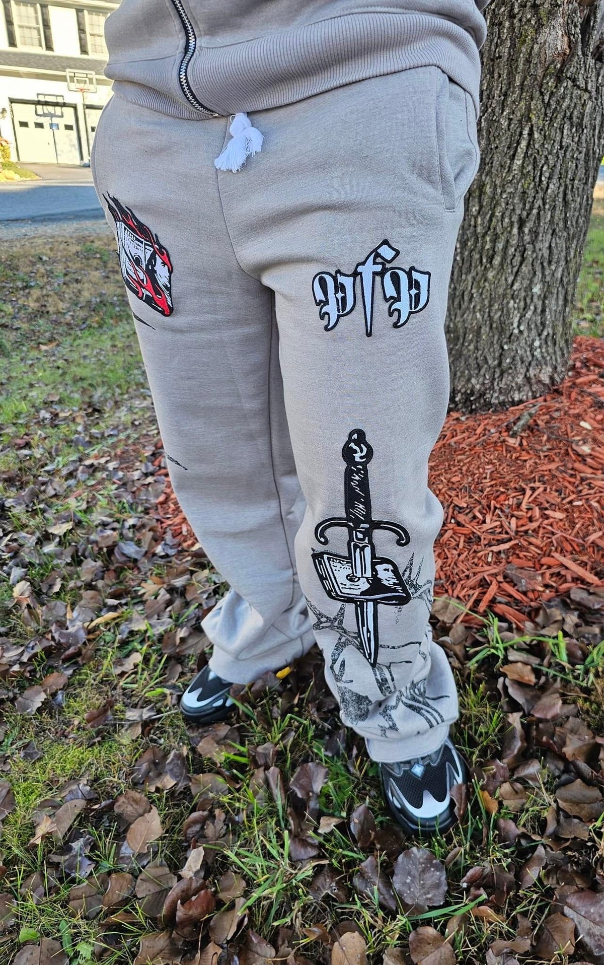 Profitable Pain Patch Sweat Suit - Grey