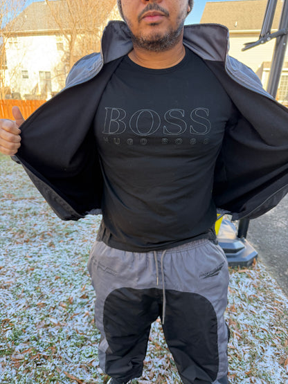 Oversized Fleece Windbreaker black
