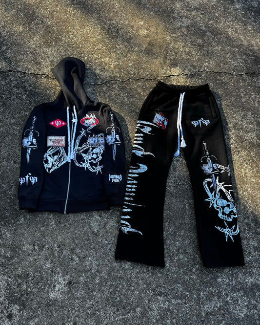 Profitable Pain Patch Sweat Suit - Black