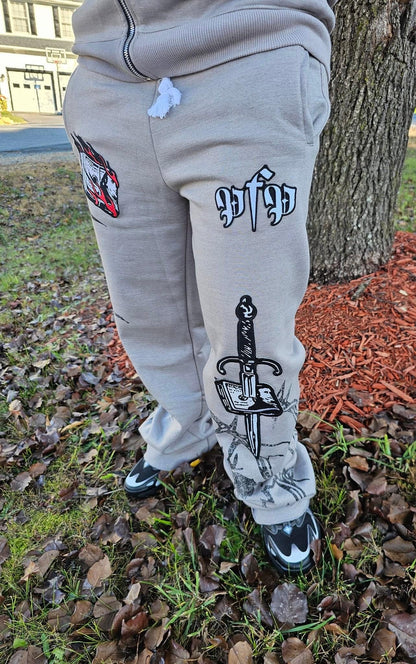 Profitable Pain Patch Sweat Suit - Grey